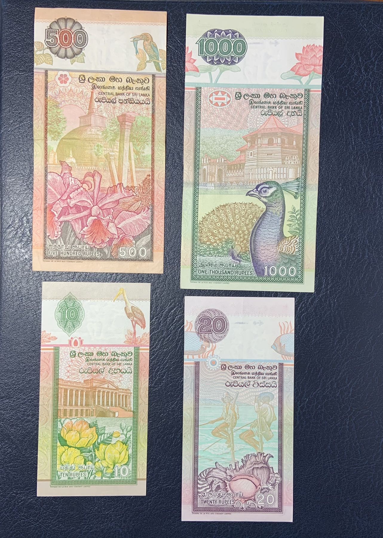 收藏联盟Quantum Auction 第298期拍卖  斯里兰卡1991-2004年20到1000卢比6张 品相如图