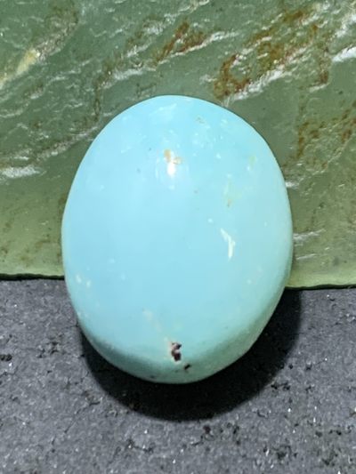 十堰原矿三无蓝白料网花绿松石戒面一颗， - 十堰原矿三无蓝白料网花绿松石戒面一颗，