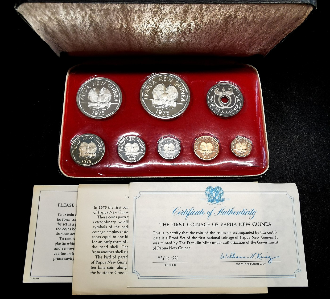 凡希社世界钱币微拍第二百五十一期 1975巴布亚新几内亚精铸PS原盒证书！