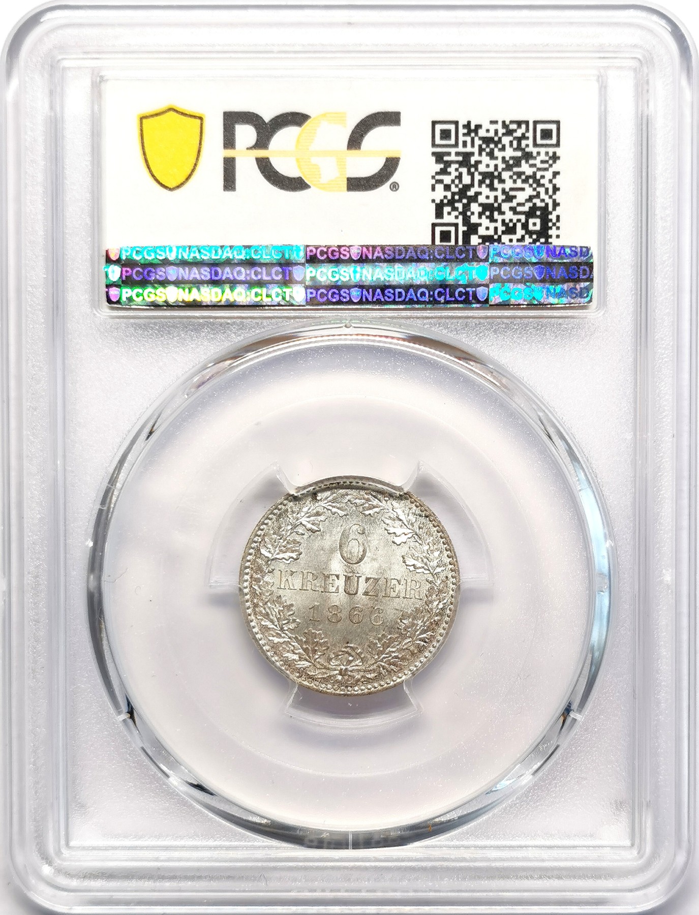 凡希社世界钱币微拍第二百五十一期 1866法兰克福6K银辅币PCGS-MS66
