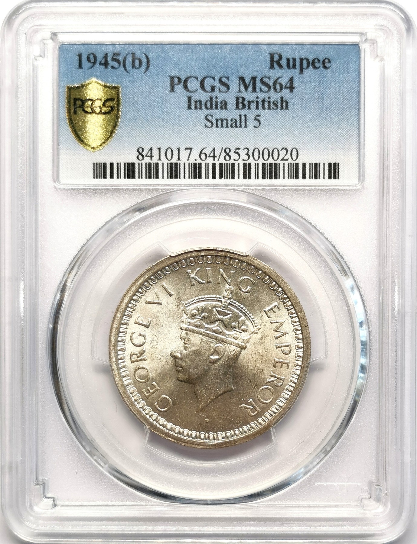 凡希社世界钱币微拍第二百五十一期 1945英属印度乔六卢比PCGS-MS64