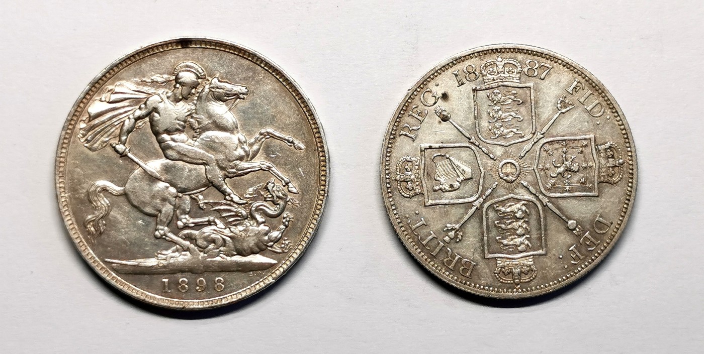 凡希社世界钱币微拍第二百五十一期 英国马剑与双佛罗林一对美品