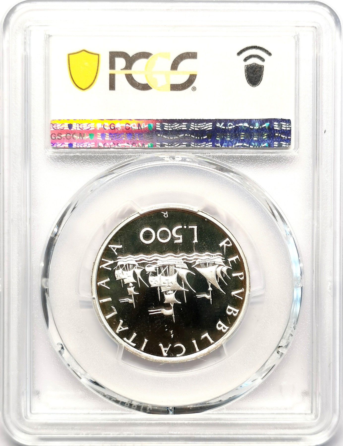 凡希社世界钱币微拍第二百五十一期 1994意大利哥伦布帆船500里拉银币精铸PCGS-PF68DCAM