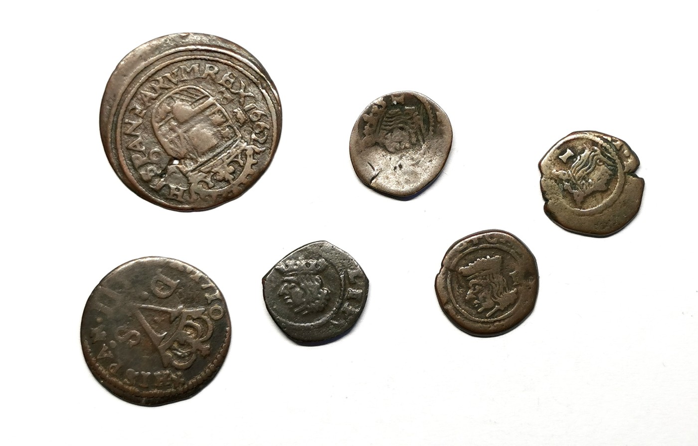 凡希社世界钱币微拍第二百五十一期 早期西班牙铜币6枚一组