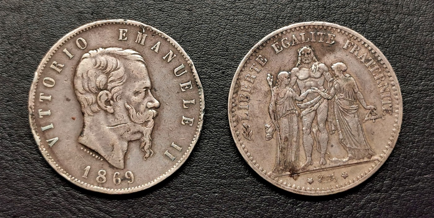 凡希社世界钱币微拍第二百五十一期 意大利法国大银两枚