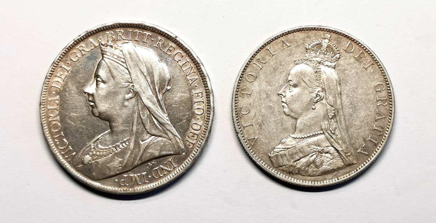 凡希社世界钱币微拍第二百五十一期 英国马剑与双佛罗林一对美品