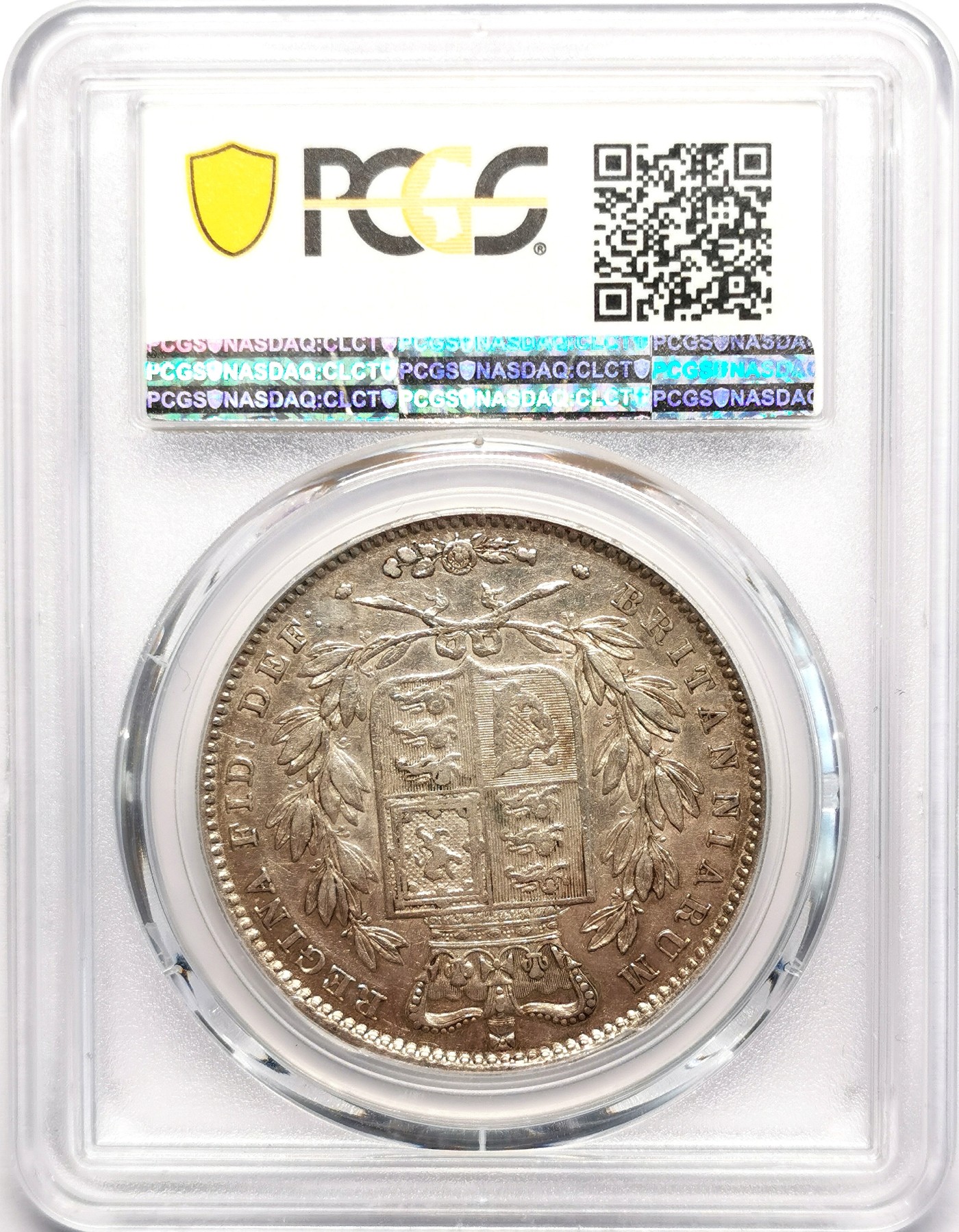 凡希社世界钱币微拍第二百五十一期 1845英国小维青年头像克朗大银PCGS-AU53