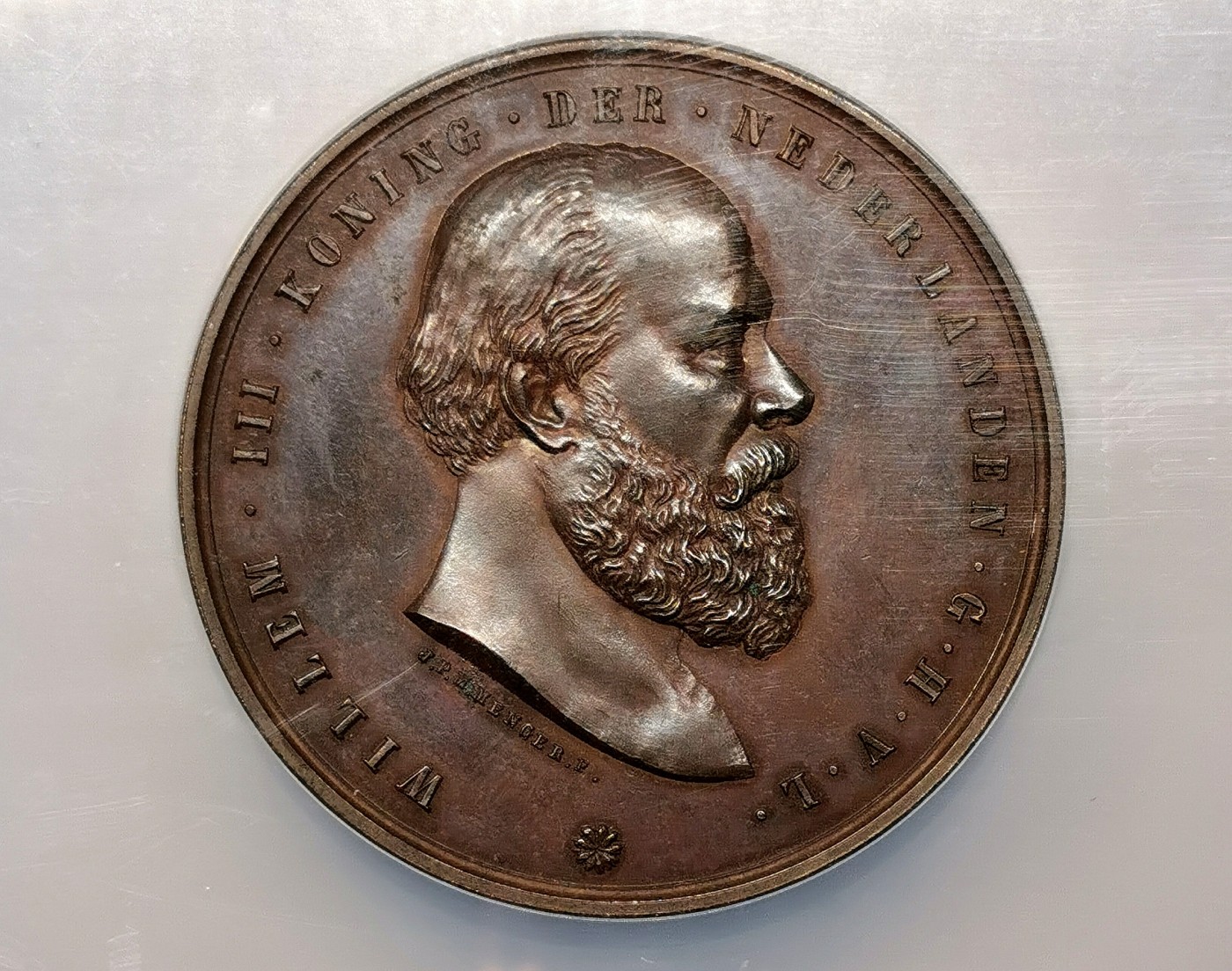 凡希社世界钱币微拍第二百五十一期 1890德国纪念荷兰国王威廉三世逝世铜章NGC-MS62