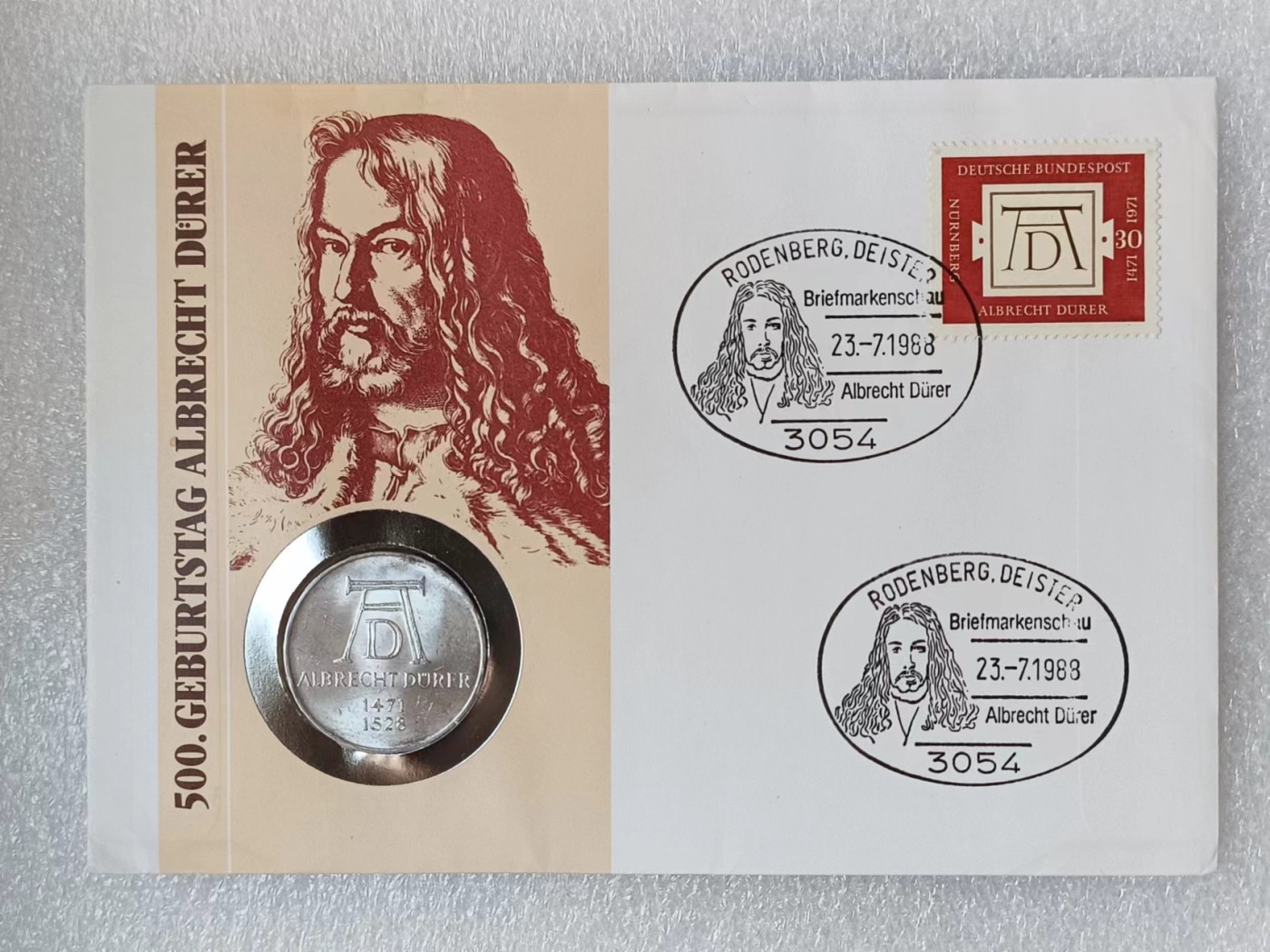 瓶子🏺第114期拍卖会  德国1971年阿尔布雷希特·丢勒诞辰500周年银币邮封