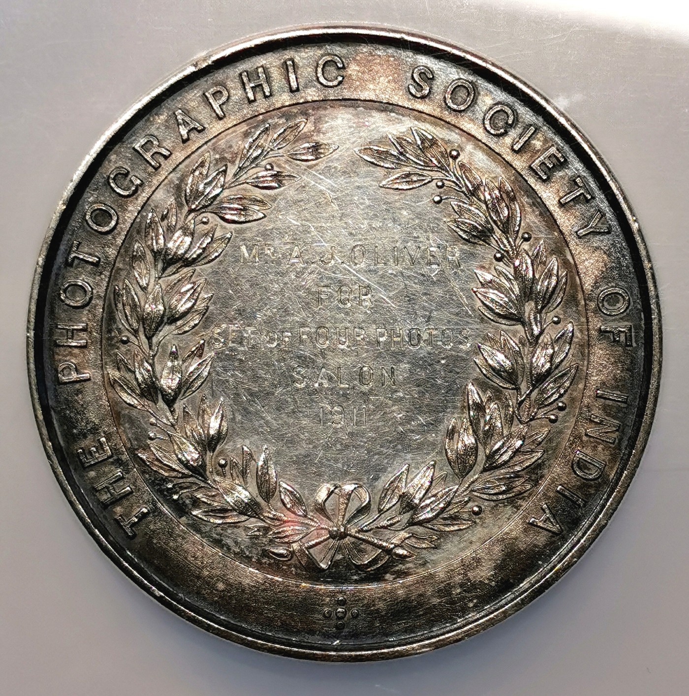 凡希社世界钱币微拍第二百五十一期 荐！1911英属印度摄影协会银质奖章NGC-MS61稀见品种最高分！