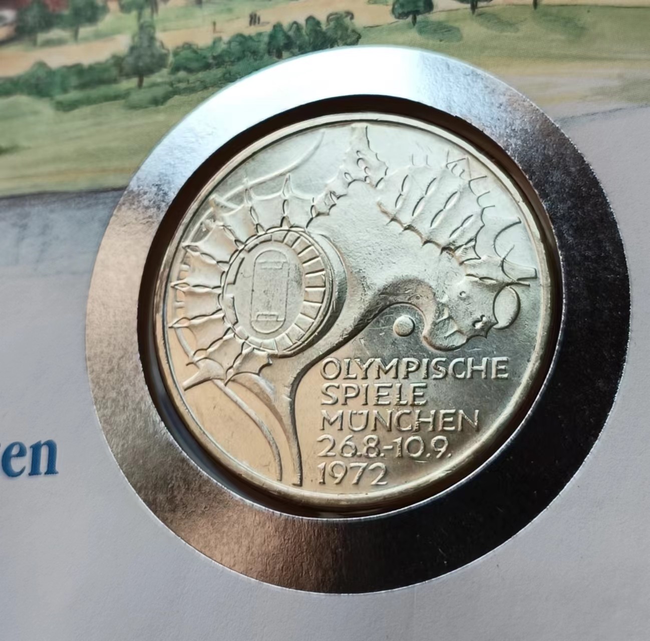 瓶子🏺第114期拍卖会  西德联邦德国1972年10马克慕尼黑奥会运动体育纪念银币邮封卡