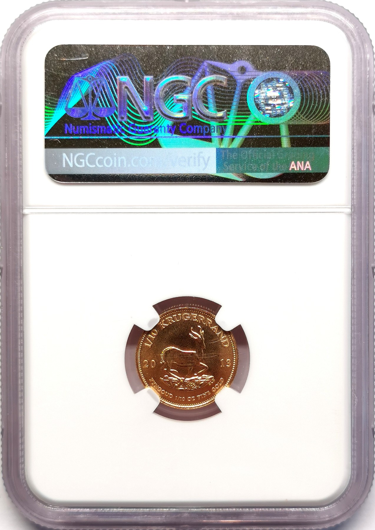凡希社世界钱币微拍第二百五十一期 2013南非克鲁格1/10K金币NGC-MS68
