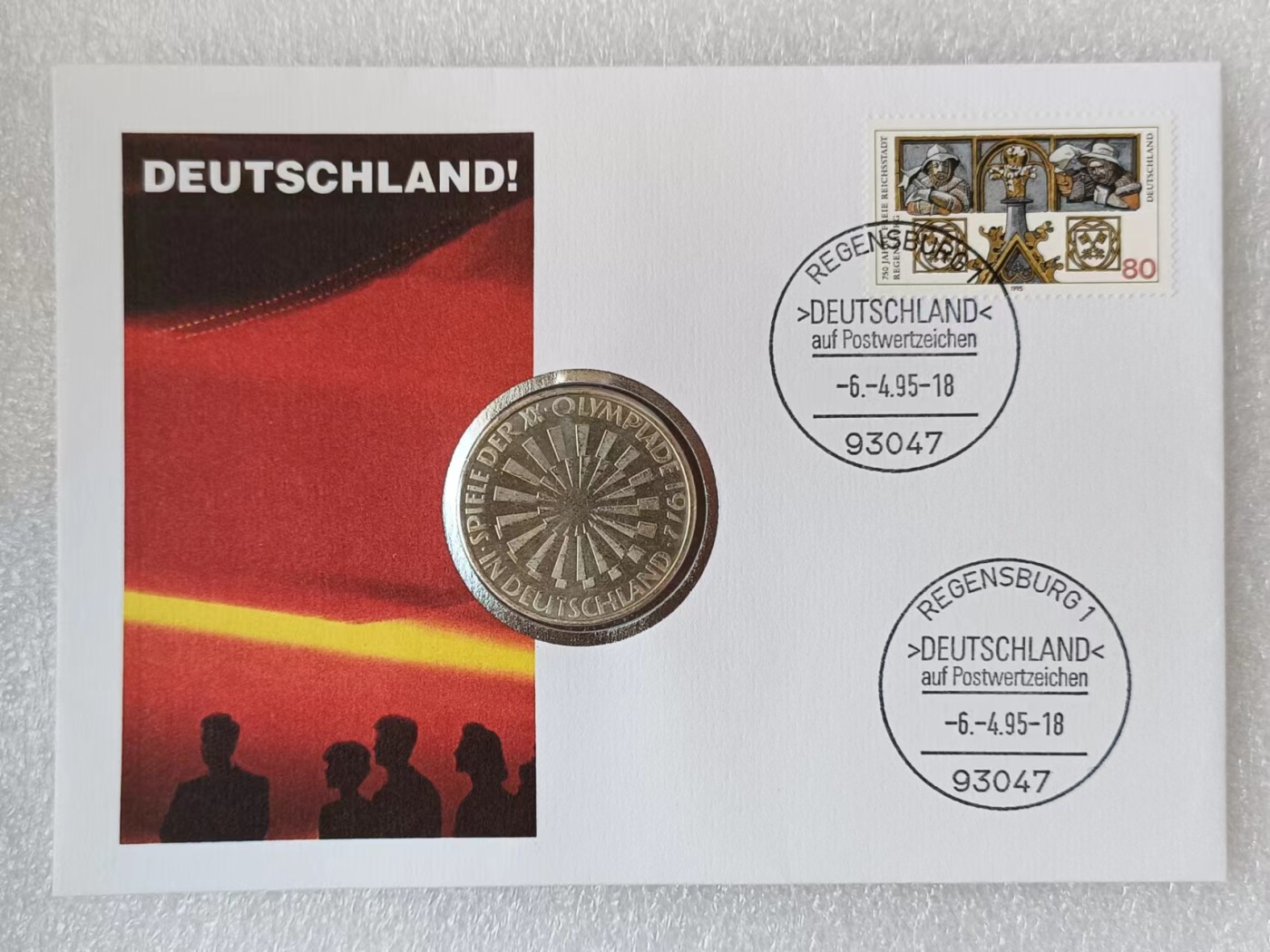 瓶子🏺第114期拍卖会  慕尼黑奥运会德国1972年10马克银币J厂 邮封卡