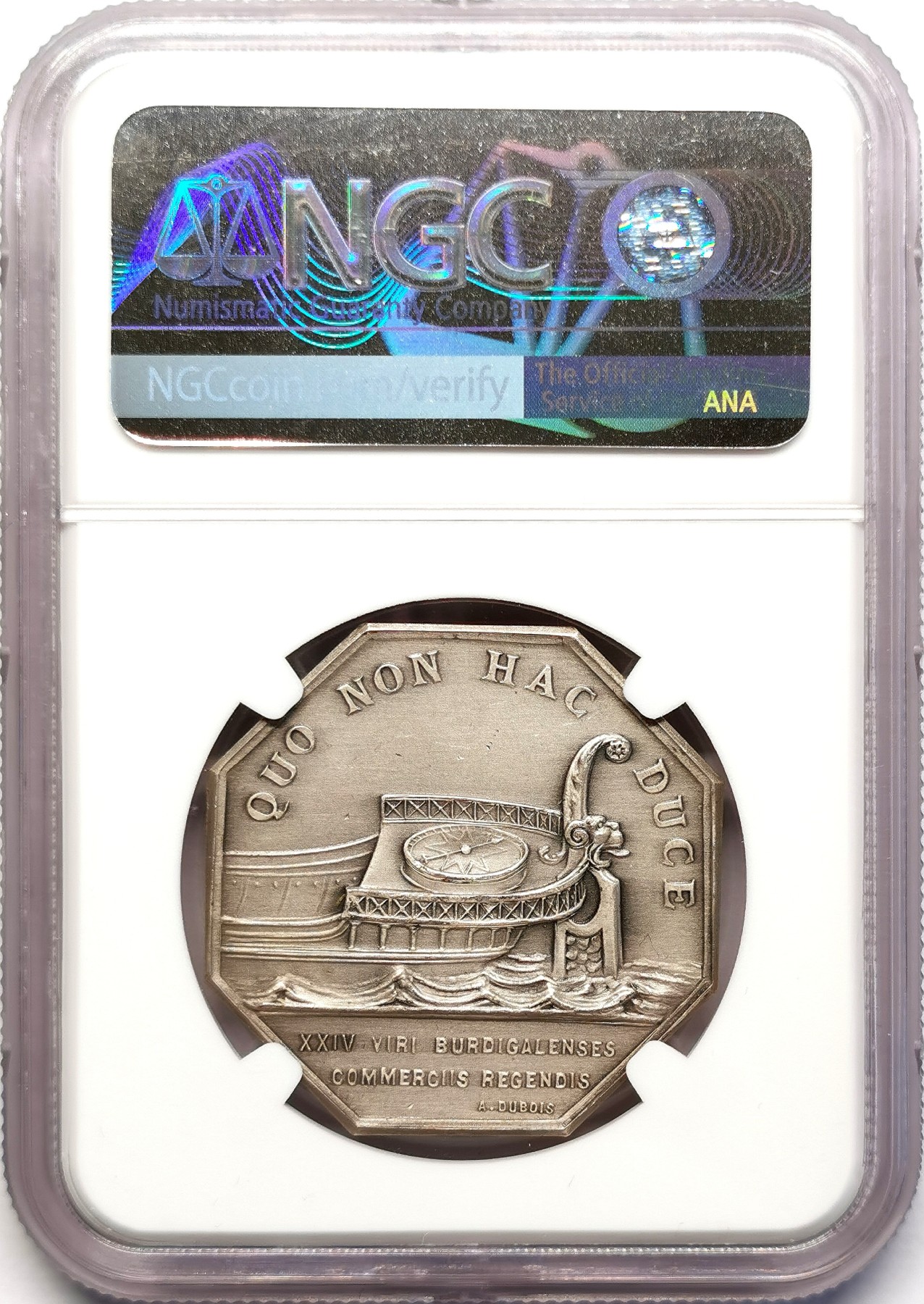 凡希社世界钱币微拍第二百五十一期 1939法国波尔多商业八角银章NGC-UNCD