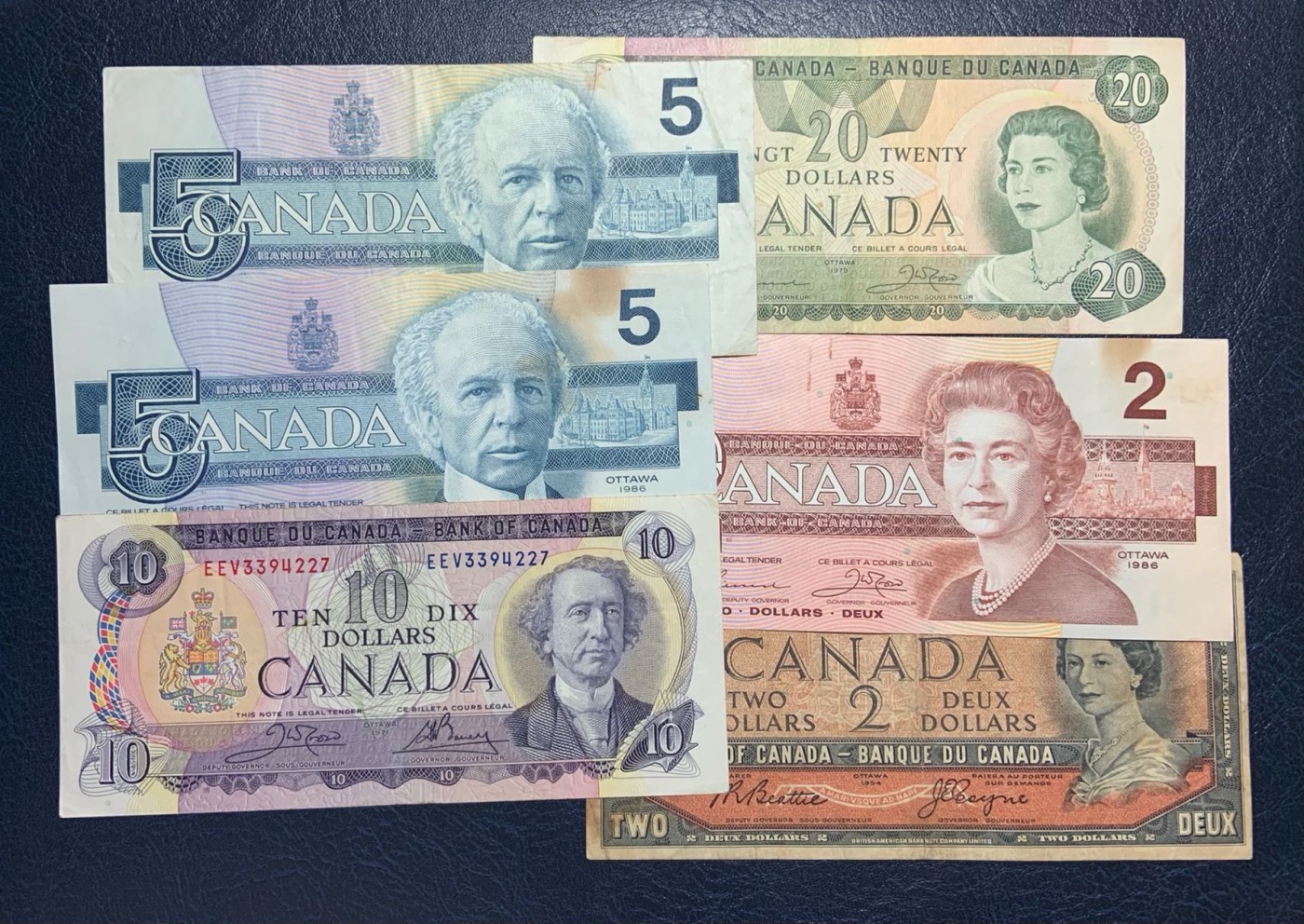 收藏联盟Quantum Auction 第298期拍卖  加拿大1954-1986年1到20元6张 品相如图