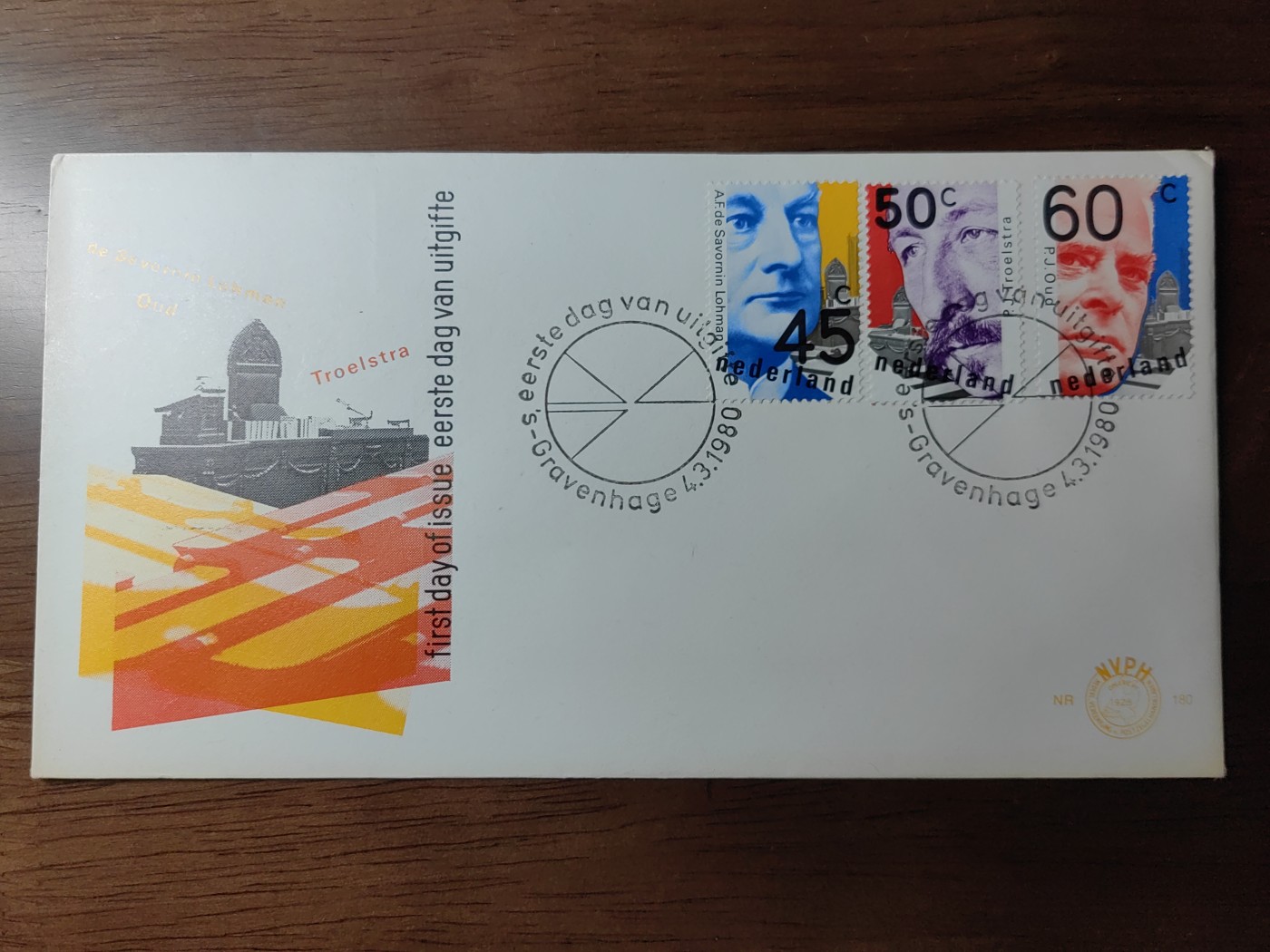 外国邮和小本票精品专场（秒杀和拍卖）第①⑥场 荷兰1980 荷兰政治家 首日封 