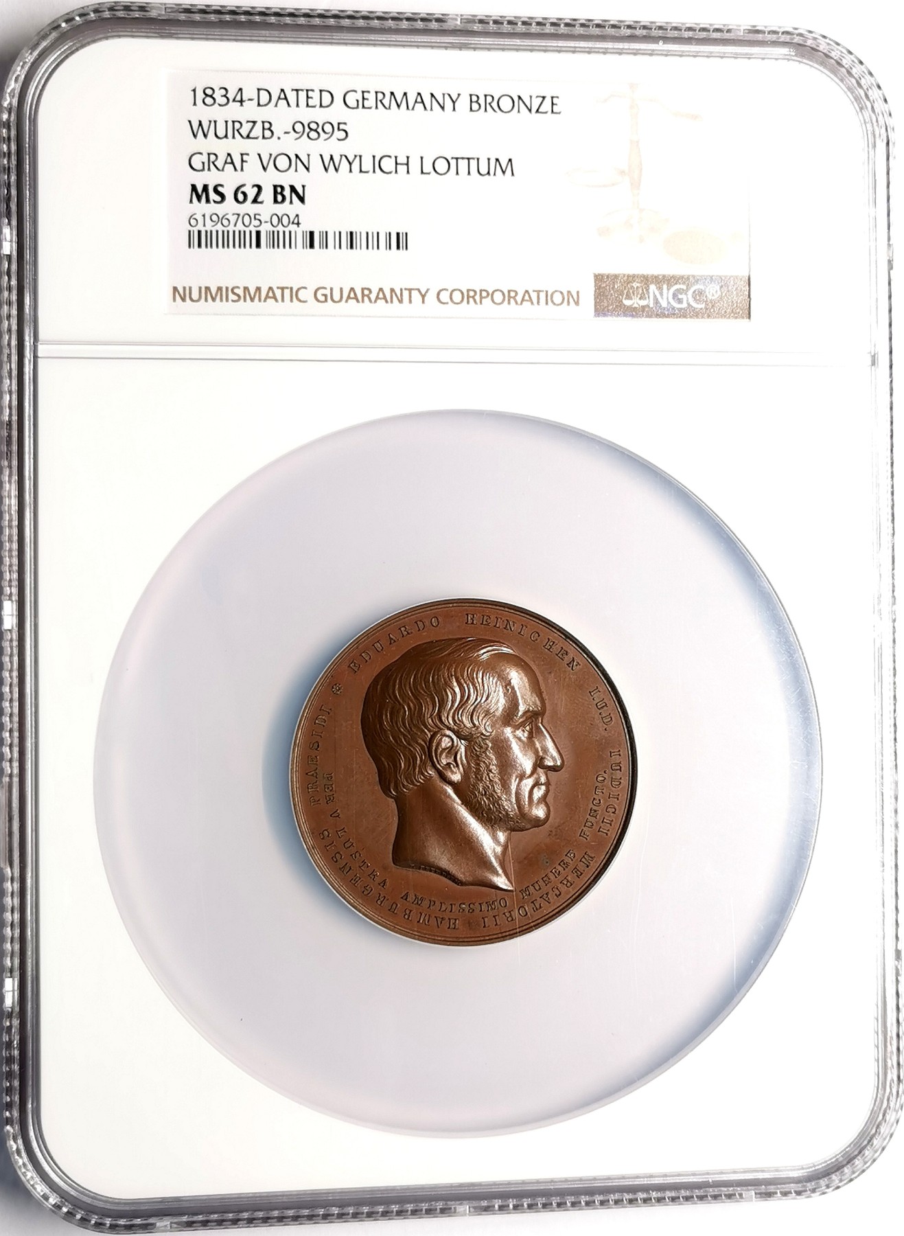 凡希社世界钱币微拍第二百五十一期 1834德国LOTTUM纪念铜章NGC-MS62