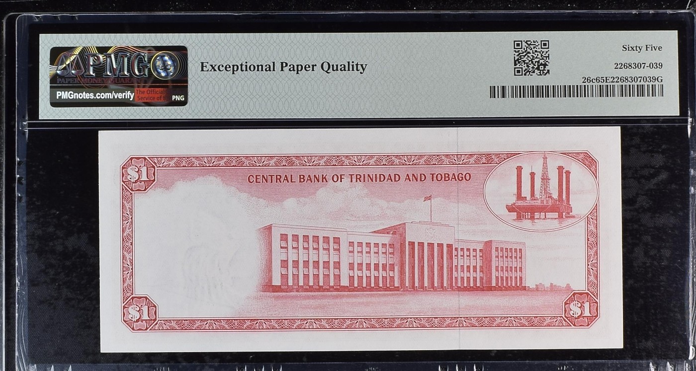 收藏联盟Quantum Auction 第298期拍卖  特立尼达和多巴哥1964年1元  PMG65
