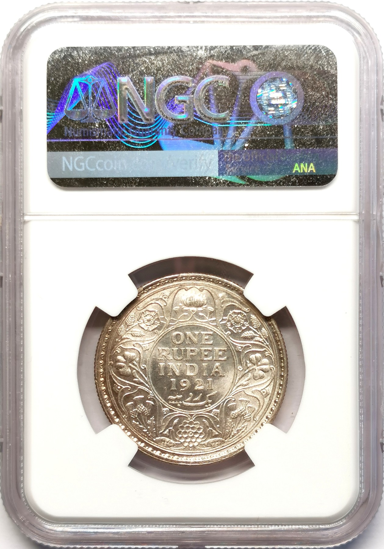 凡希社世界钱币微拍第二百五十一期 1921B英属印度乔五卢比NGC-MS63