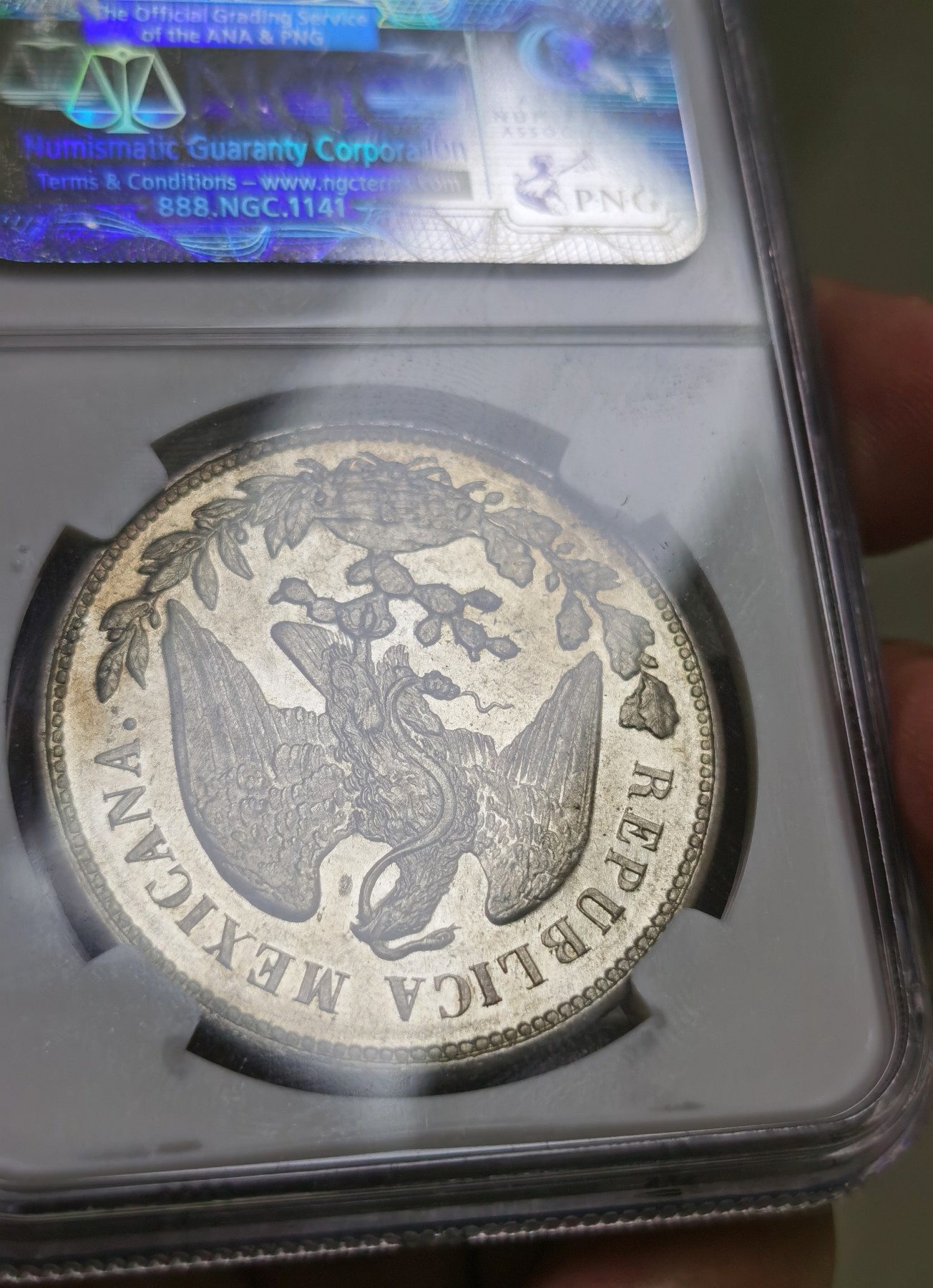 博洋堂世界钱币拍卖第048期（全场包邮） NGC MS62 墨西哥1905年CN RP版直边鹰洋，直边名誉版之一，价值严重低估的品种，MS首见