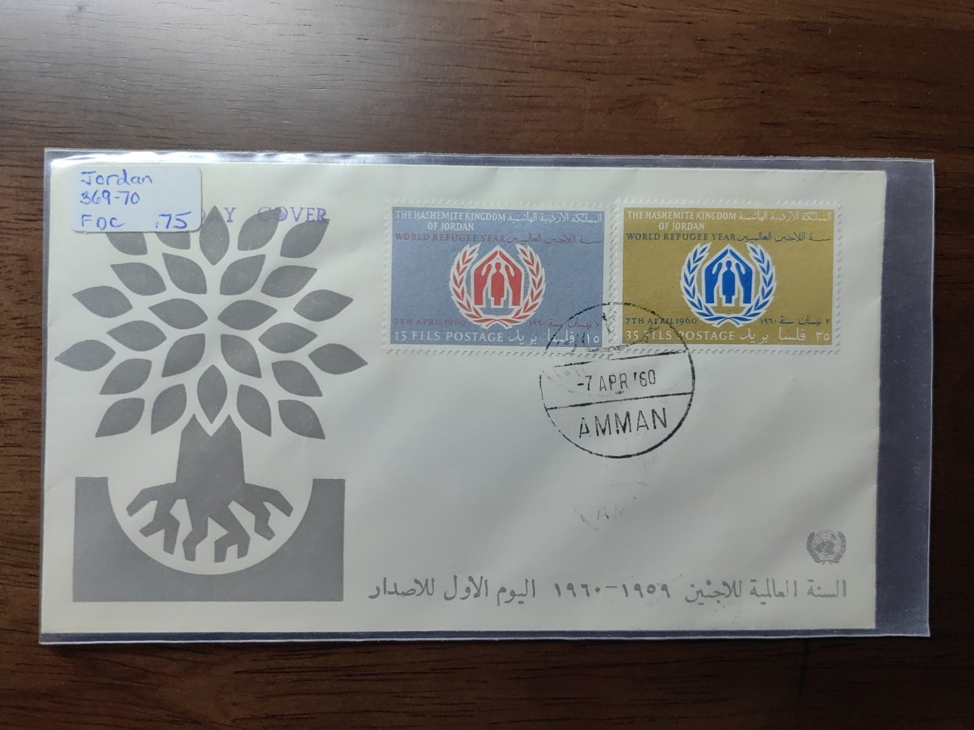 外国邮和小本票精品专场（秒杀和拍卖）第①⑥场 约旦1960 世界难民年