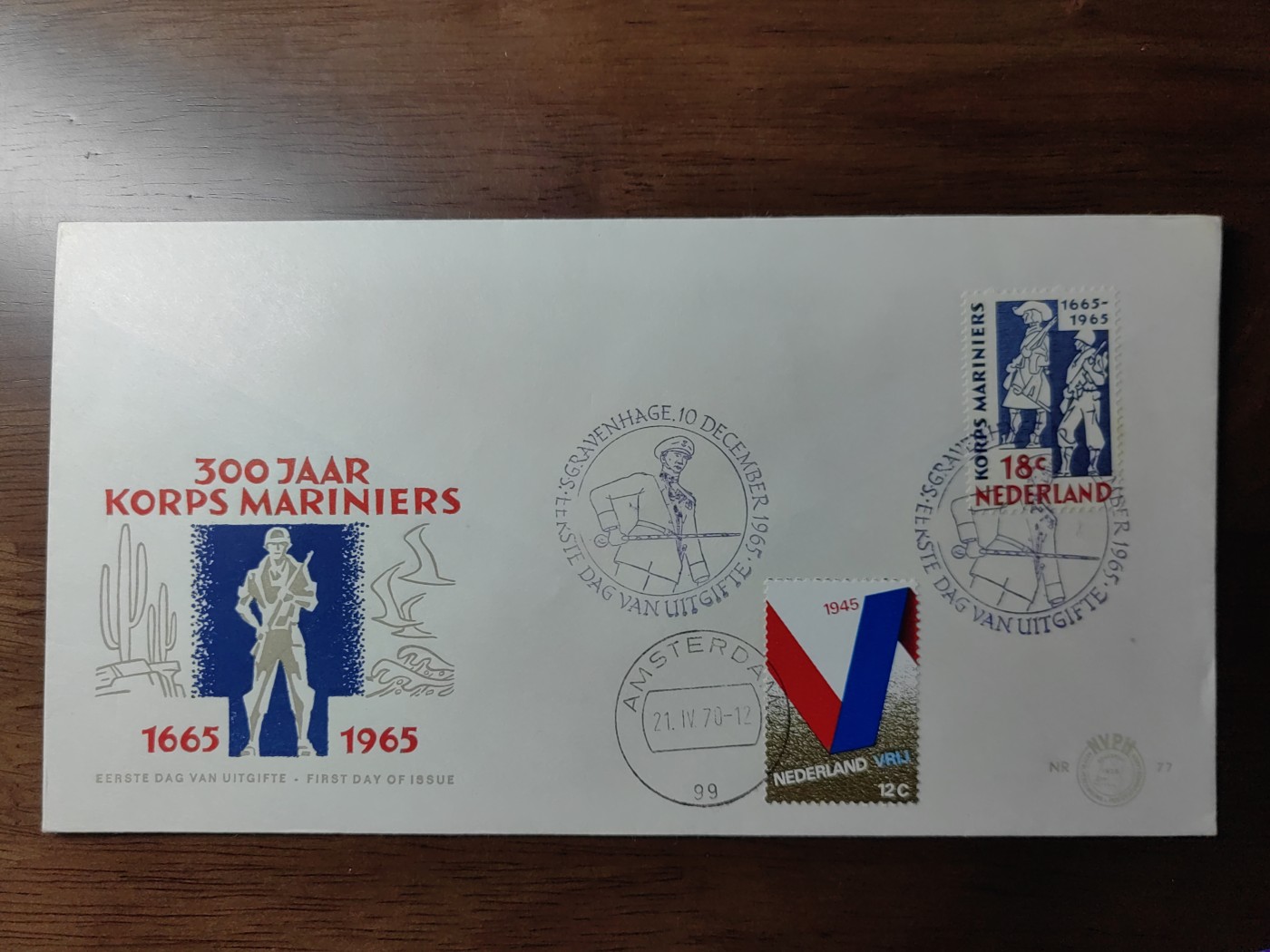 外国邮和小本票精品专场（秒杀和拍卖）第①⑥场 荷兰1965年荷兰海军陆战队300周年纪念 邮票雕刻版