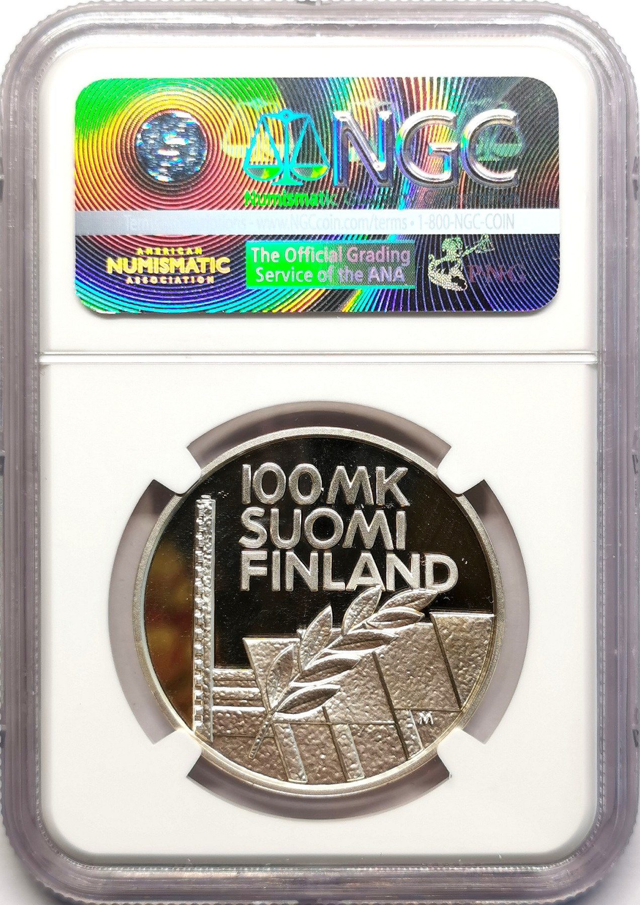 凡希社世界钱币微拍第二百五十一期 1994芬兰友谊体育馆纪念100马克银币NGC-PF68UC