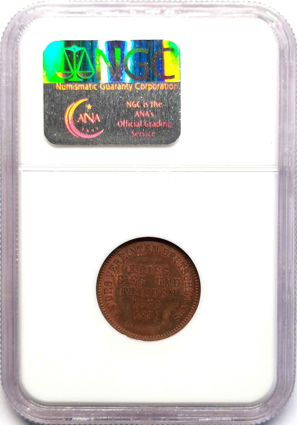 凡希社世界钱币微拍第二百五十一期 1871巴登克鲁泽铜币NGC-MS64