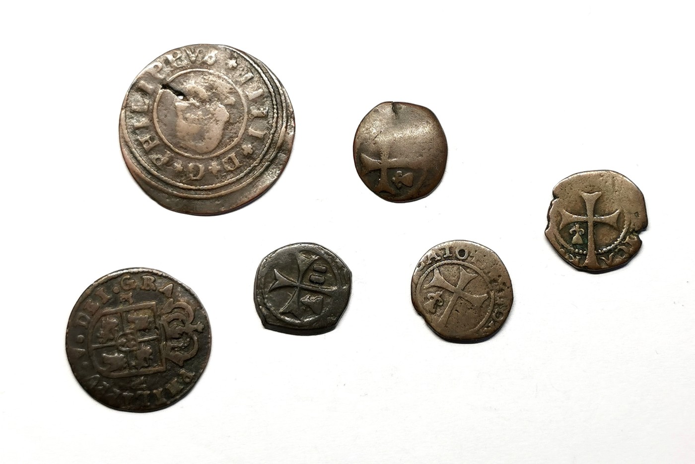 凡希社世界钱币微拍第二百五十一期 早期西班牙铜币6枚一组