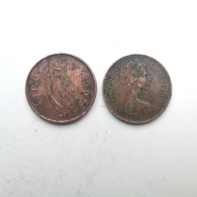【易洋钱喜】第6场 外国硬币专场 0元起拍 满百包邮 - 英国和爱尔兰，2便士各一枚