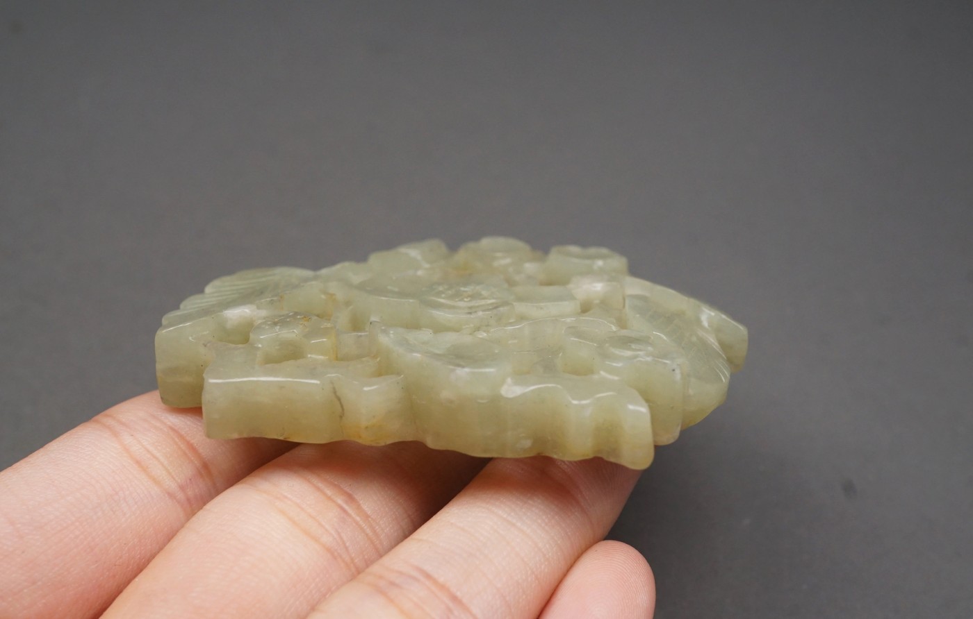 特色精品｜拍卖专场 明清工 老和田玉 花卉牌佩饰｜尺寸详见图5⃣️