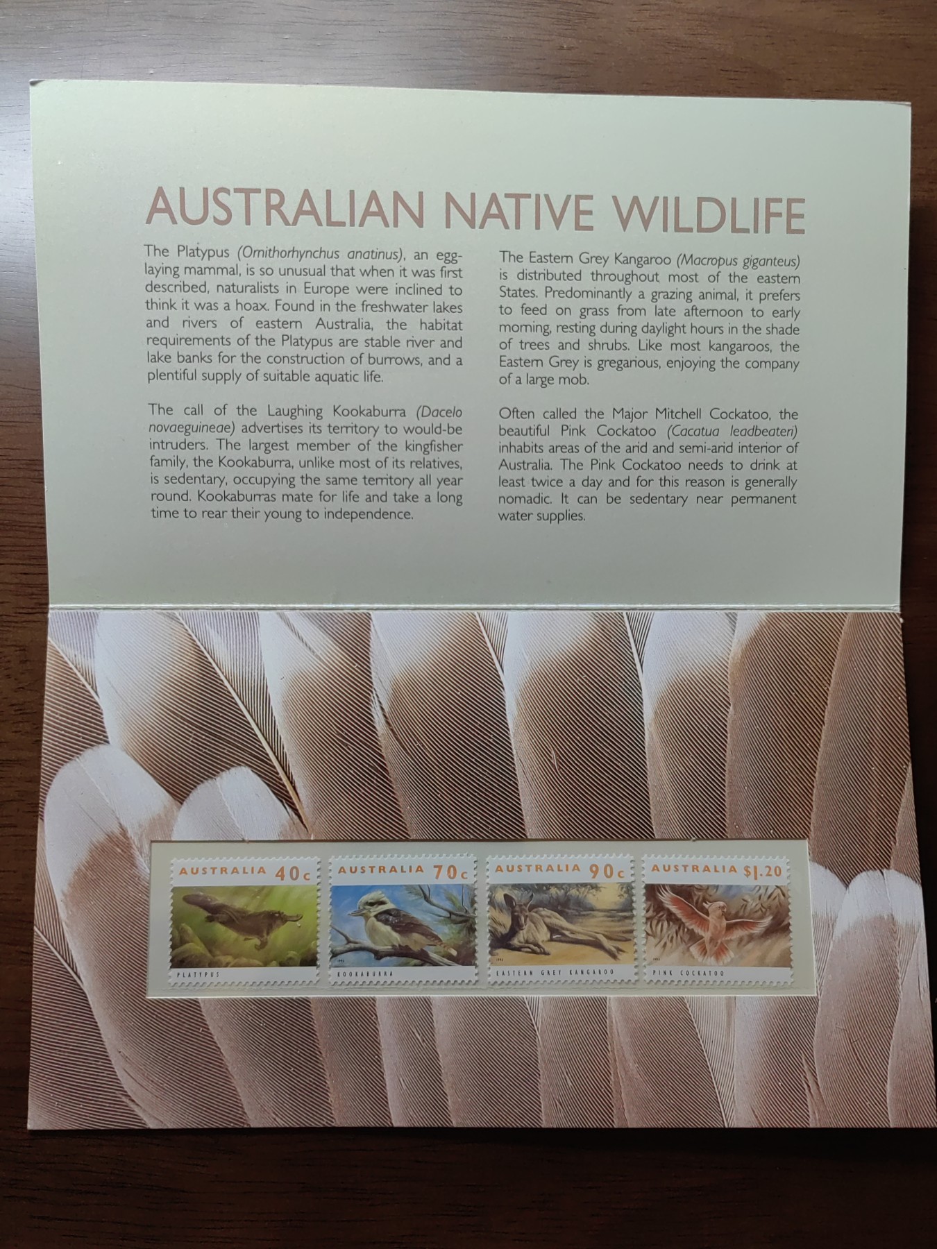 外国邮和小本票精品专场（秒杀和拍卖）第①⑥场 澳大利亚1993年 野生动物一套 （全新邮票无邮戳，小本票非邮折）