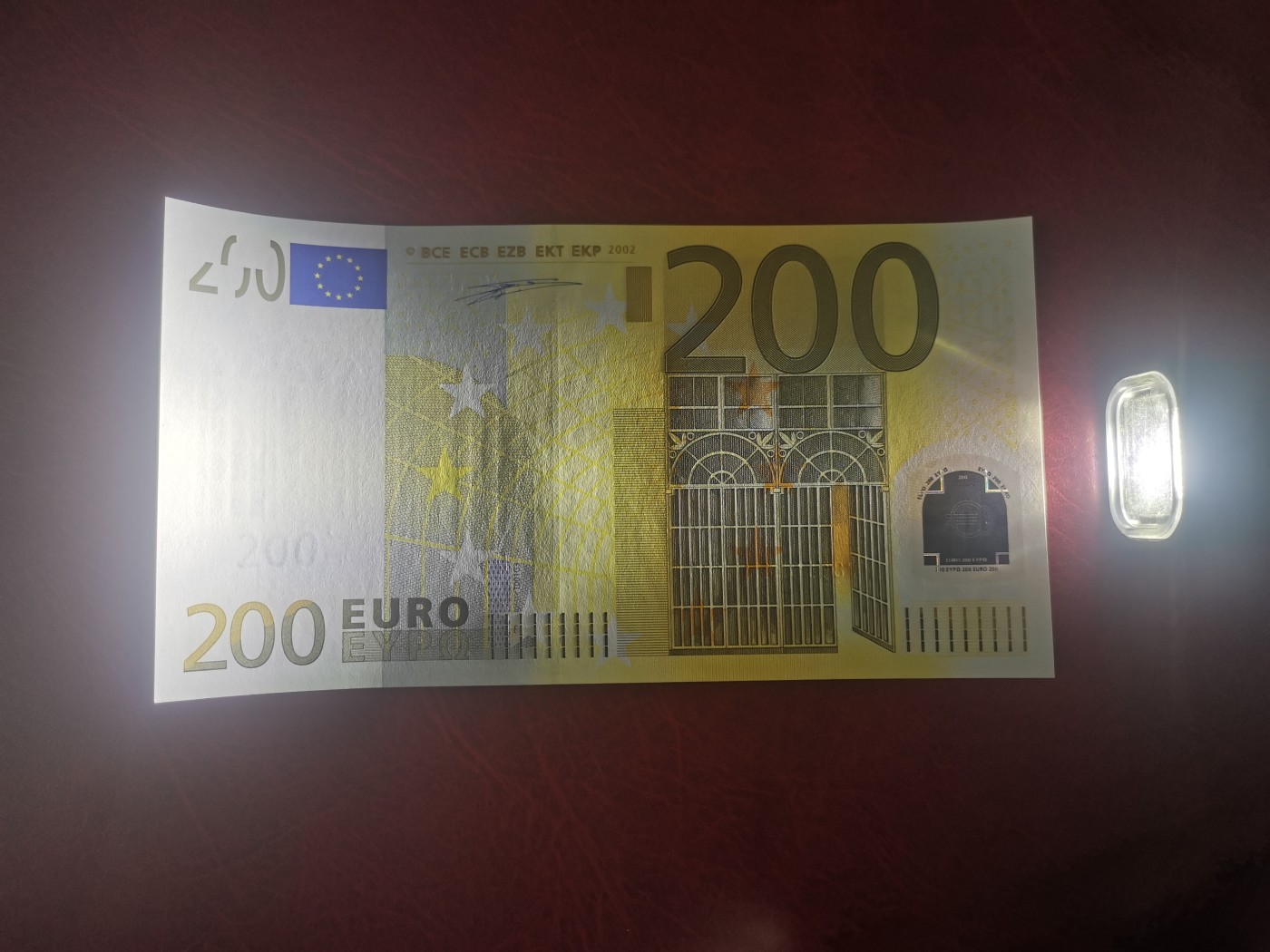 欧盟纸币Euro 200欧元 2002版 一签 稀少V冠西班牙版 全新UNC