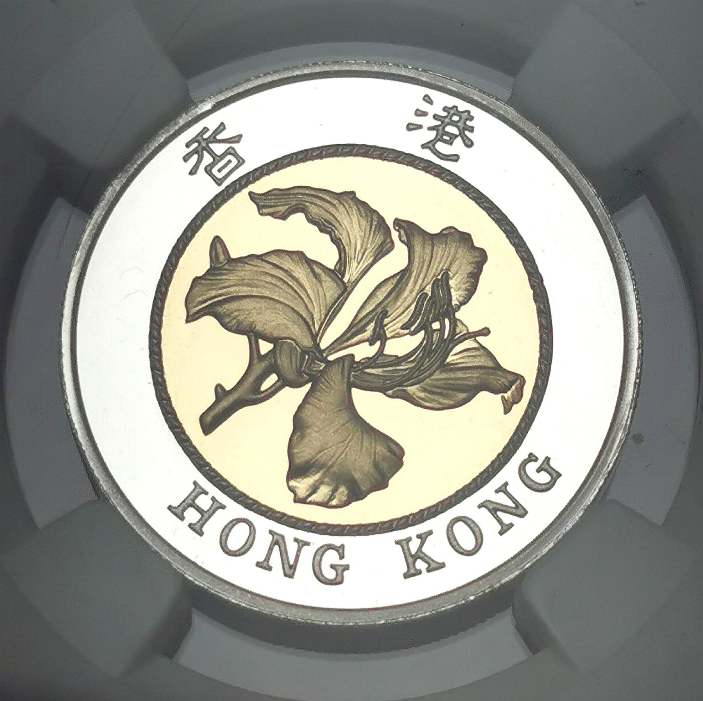 凡希社世界钱币微拍第二百五十一期 荐！1994中国香港金银双金属10元精铸NGC-PF69UC顶级品0.5395AGW！