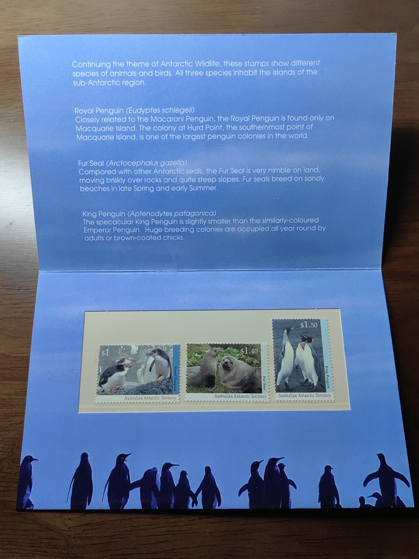 外国邮和小本票精品专场（秒杀和拍卖）第①⑥场 澳属南极1993 企鹅海狗 海洋动物一套 （全新邮票无邮戳，小本票非邮折）