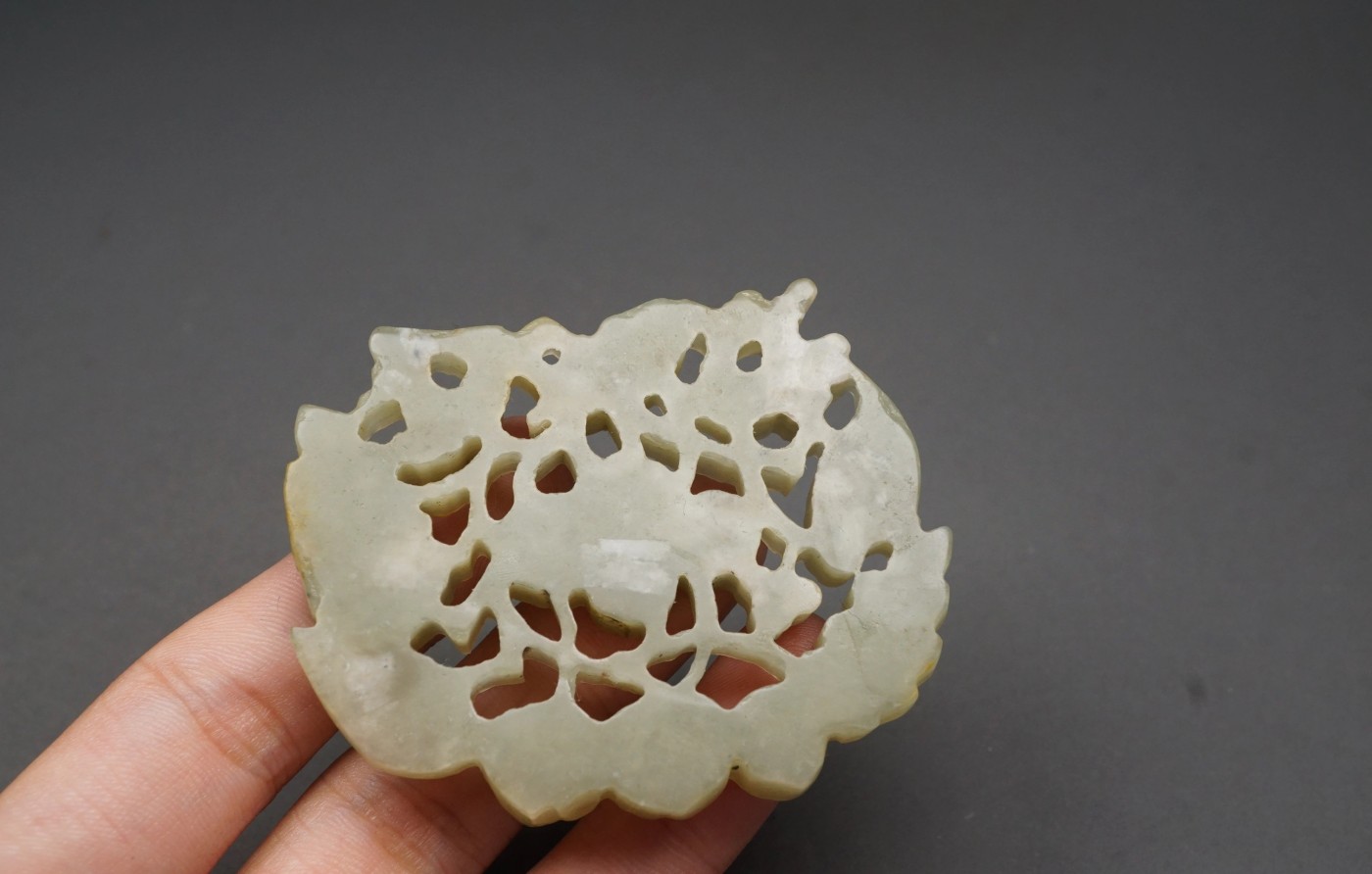 特色精品｜拍卖专场 明清工 老和田玉 花卉牌佩饰｜尺寸详见图5⃣️