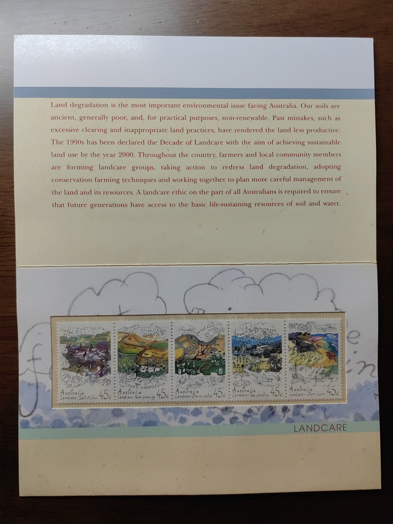 外国邮和小本票精品专场（秒杀和拍卖）第①⑥场 澳大利亚1992 土地保护一套 （全新邮票无邮戳，小本票非邮折）