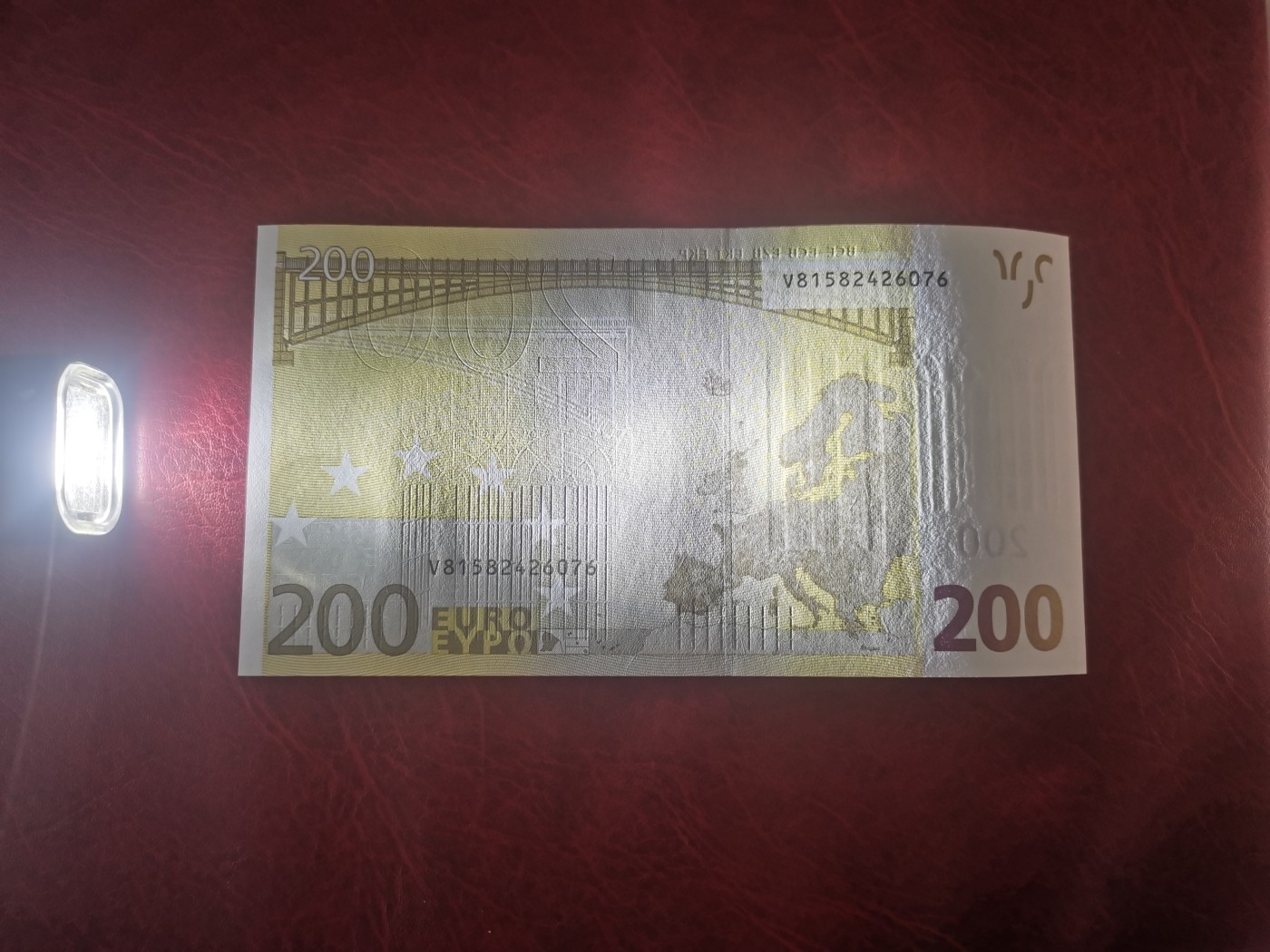 欧盟纸币Euro 200欧元 2002版 一签 稀少V冠西班牙版 全新UNC