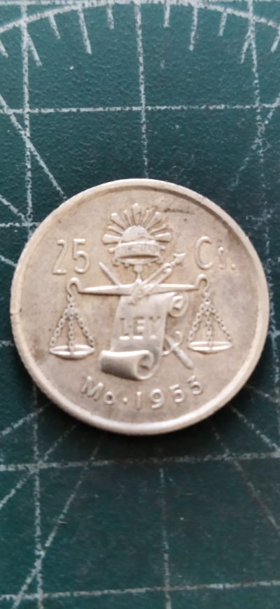 外国硬币初藏散币银币第6场。 - 墨西哥25分银币，1953年。