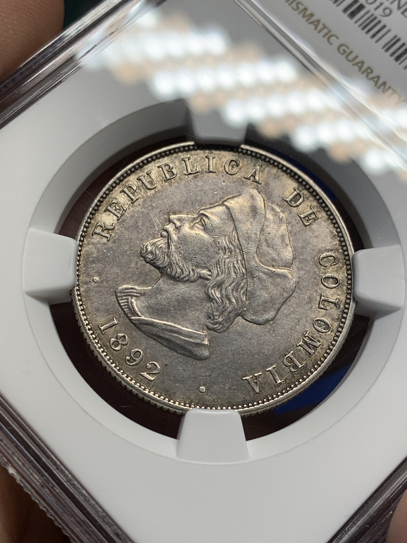 《竞宝斋》第208场-周日，周一 2场 (全场包邮) NGC AUD 1892年哥伦比亚50分银币