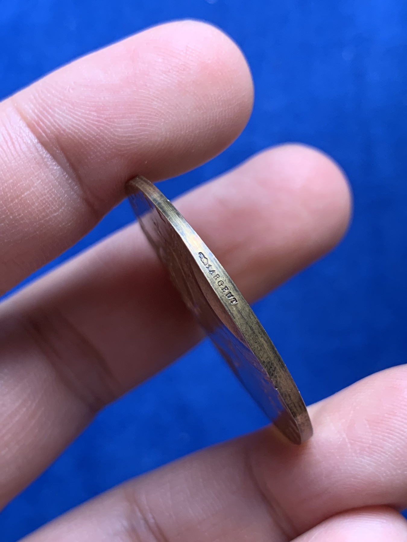 《竞宝斋》第208场-周日，周一 2场 (全场包邮) 法国大师罗蒂作品 戎装玛丽安娜原盒镀金银章，丰饶角边铭，36mm，20g