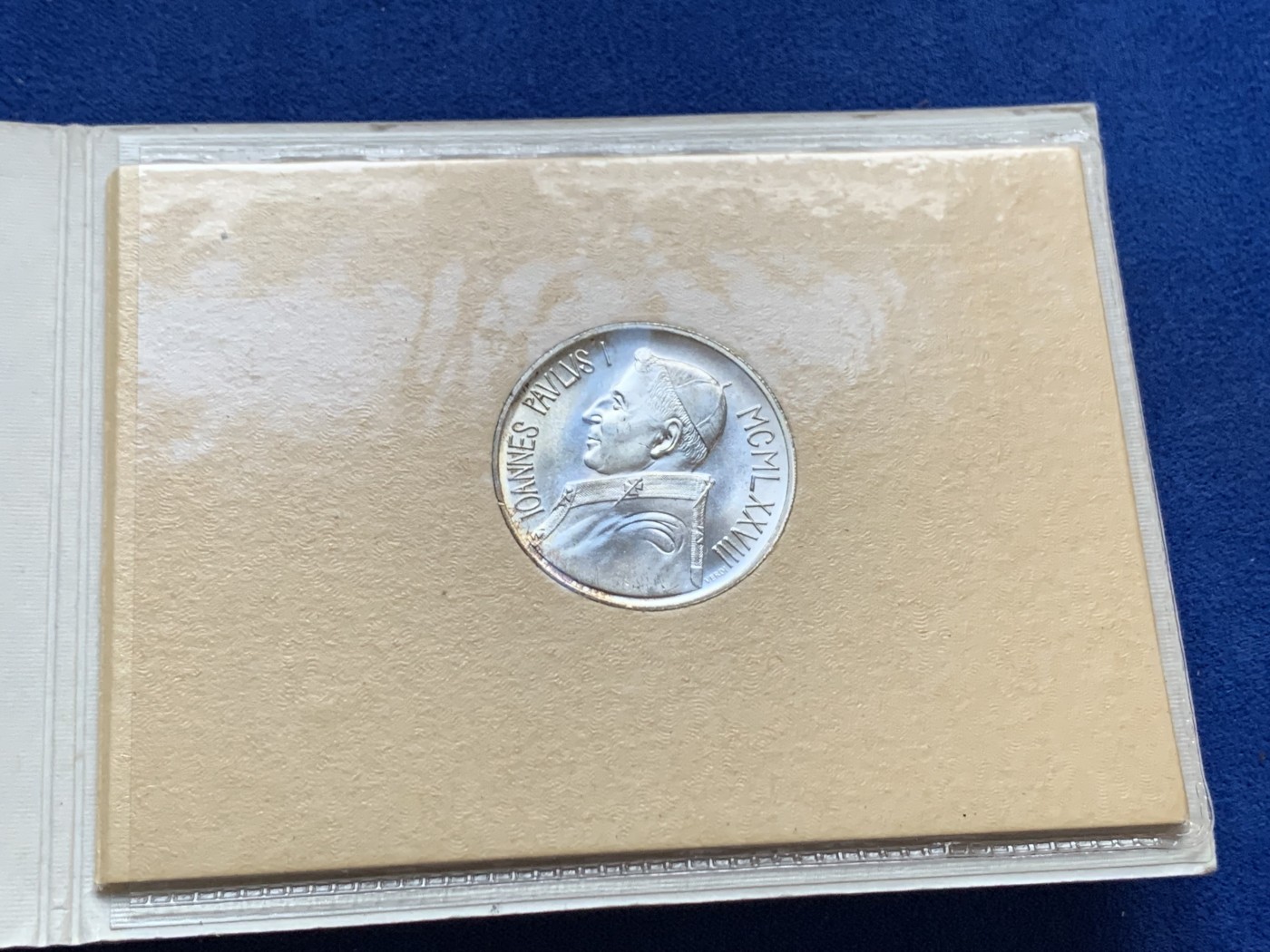 《竞宝斋》第208场-周日，周一 2场 (全场包邮) 卡装 梵蒂冈1978年 约翰保罗一世教皇 1000里拉银币