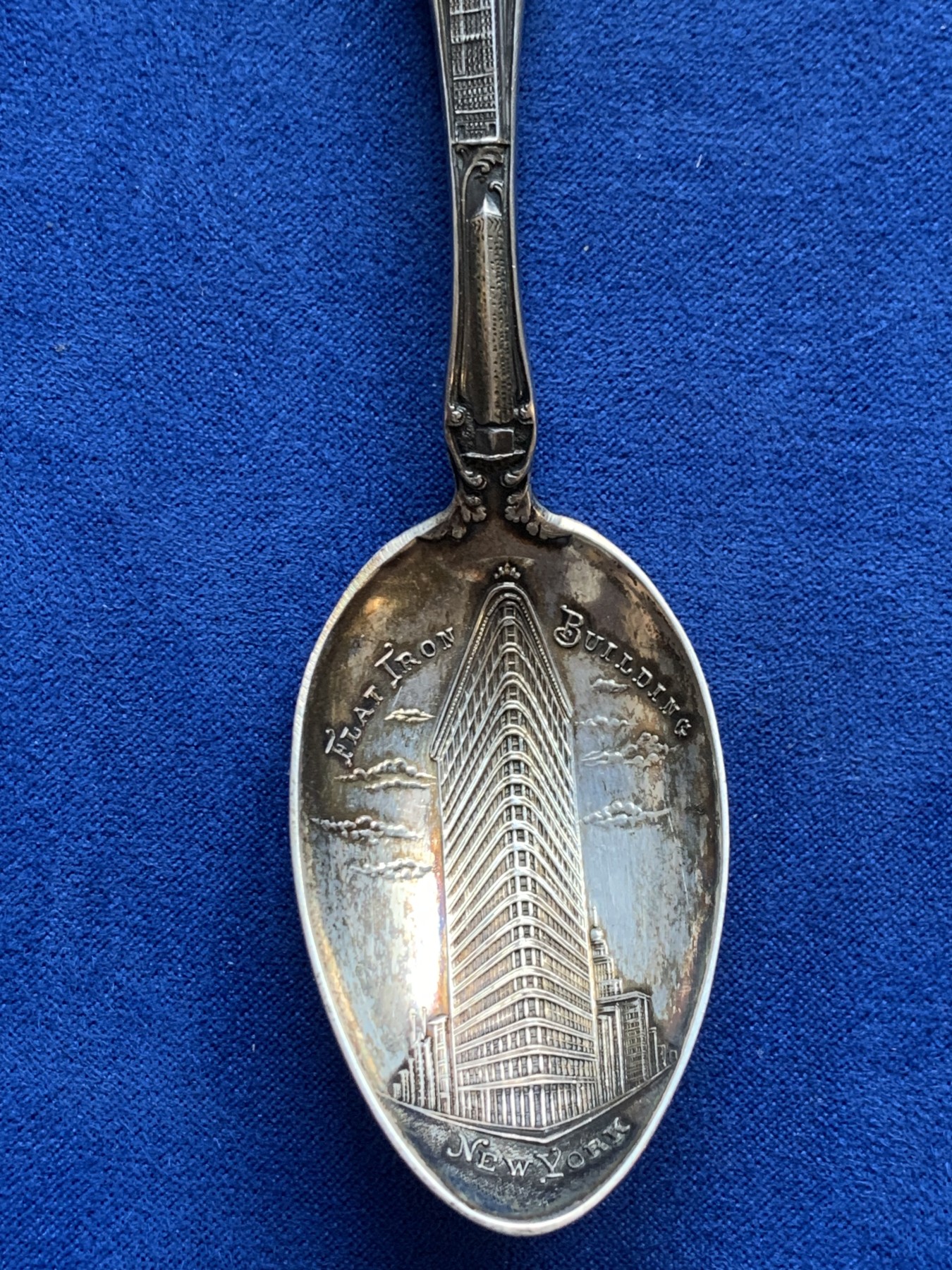 《竞宝斋》第208场-周日，周一 2场 (全场包邮) 古董艺术银勺 S925 纽约旅游 15cm 19.7g