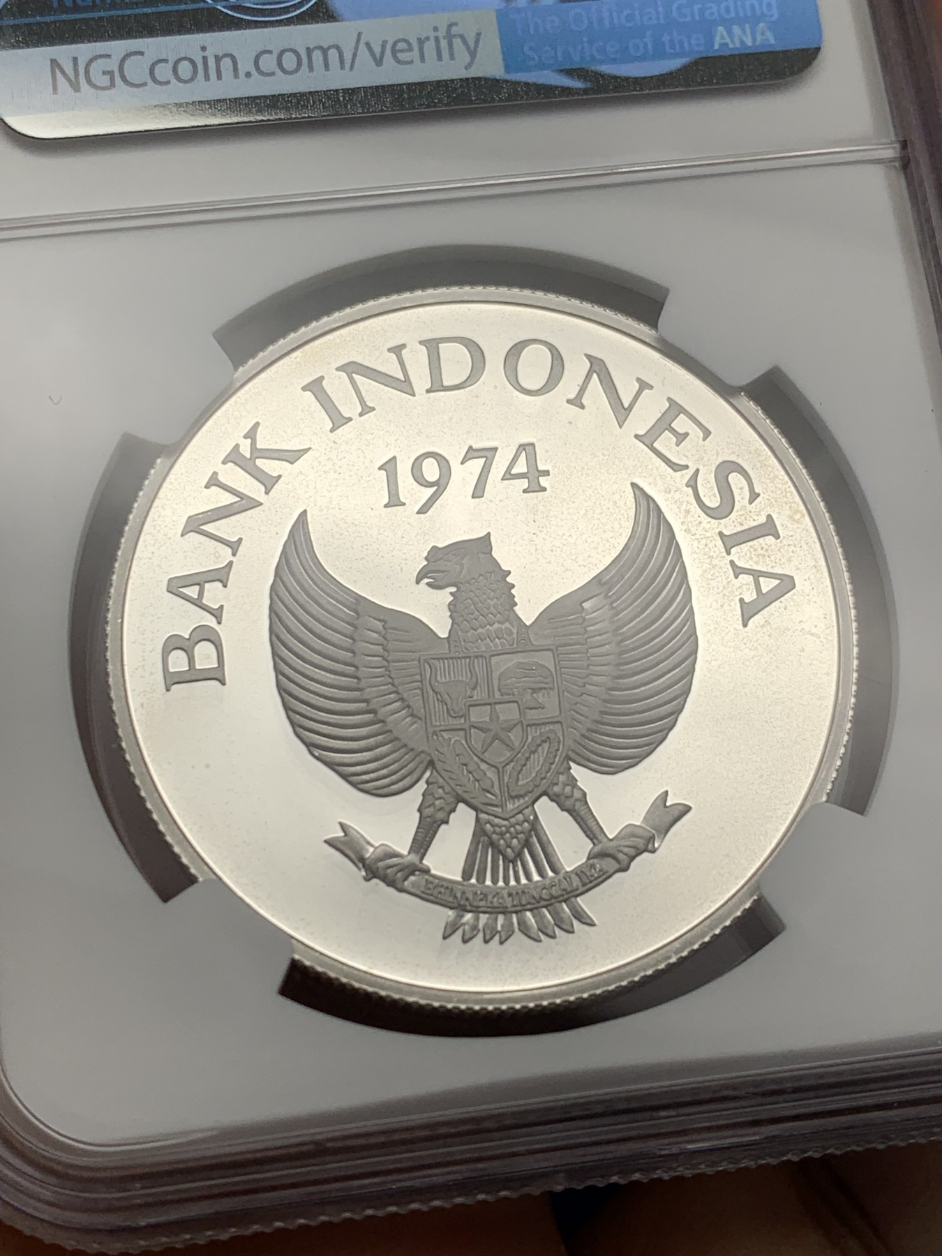 《竞宝斋》第208场-周日，周一 2场 (全场包邮) NGC-PF66UC 印度尼西亚1974年猛虎精制银币 热门品种