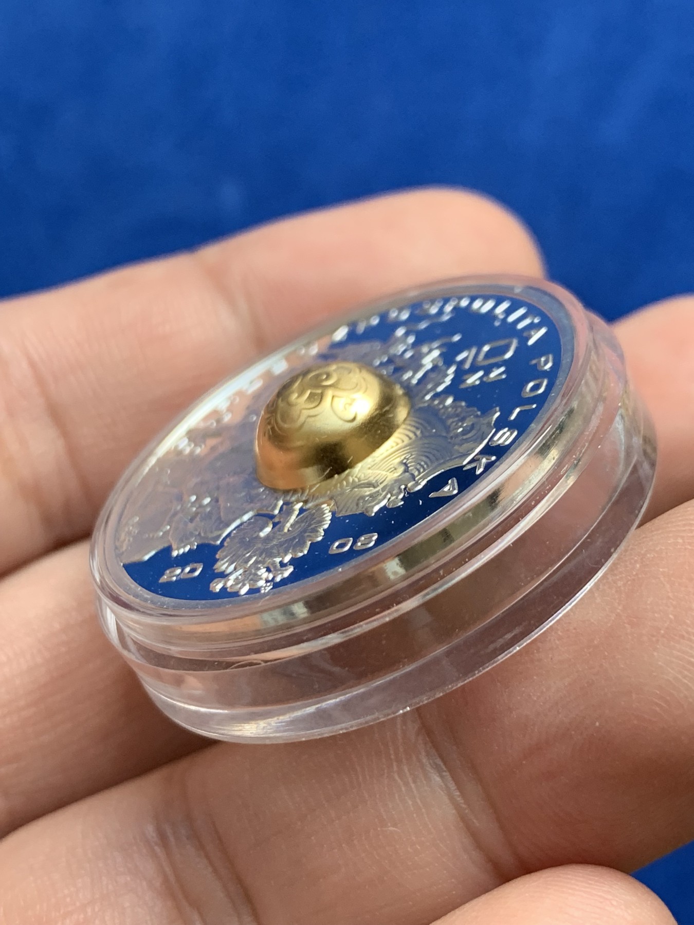 《竞宝斋》第208场-周日，周一 2场 (全场包邮) 波兰发行2008年奥运会 中国龙珠纪念银币