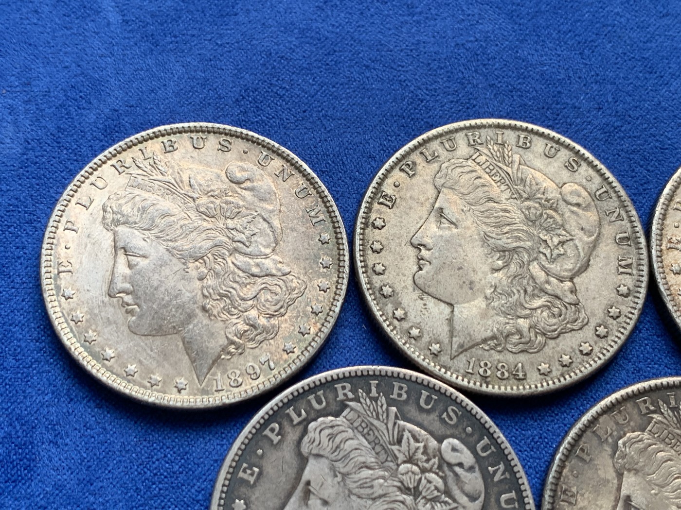 《竞宝斋》第208场-周日，周一 2场 (全场包邮) 5枚一组 美国摩根银币