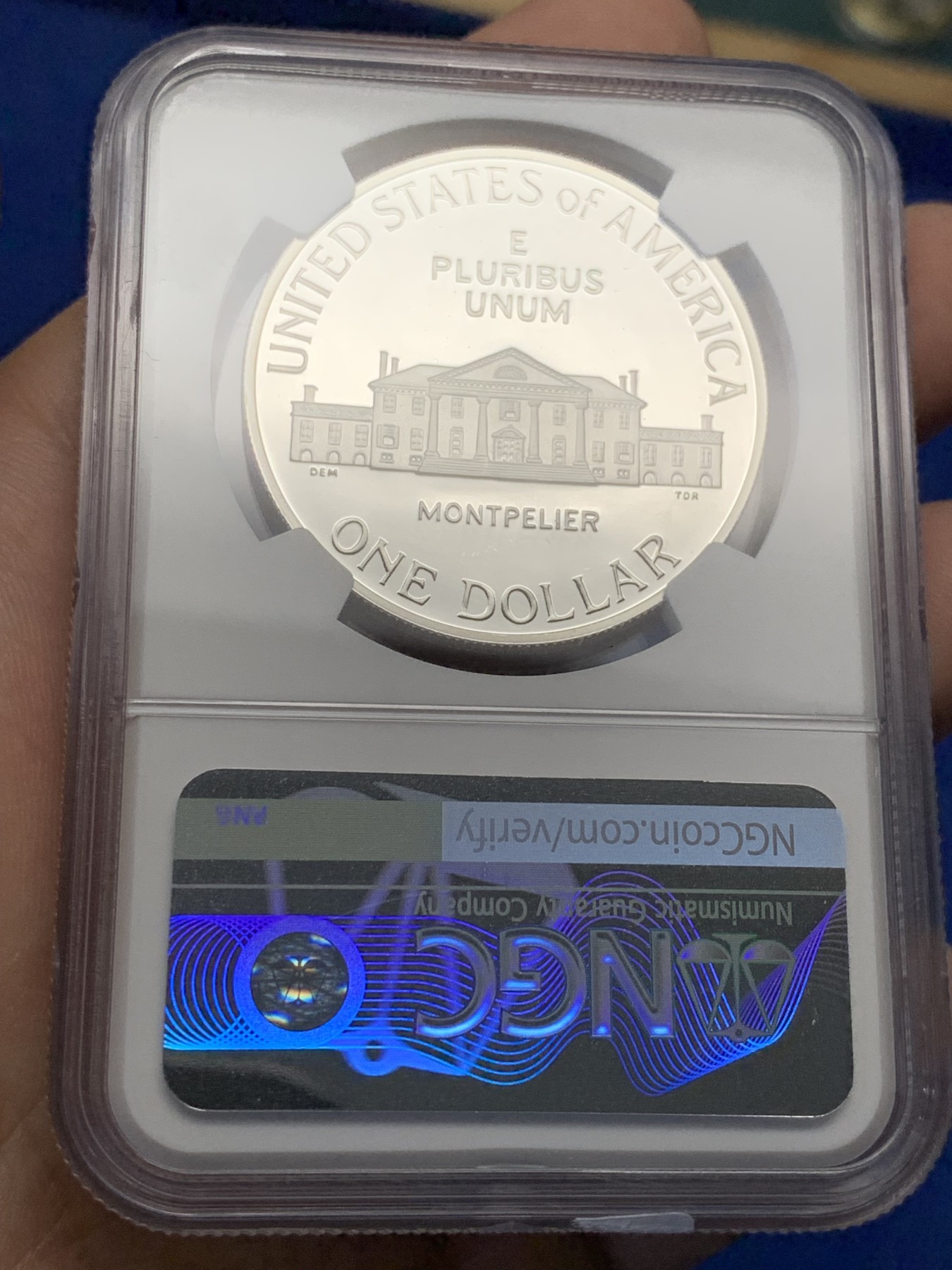 《竞宝斋》第208场-周日，周一 2场 (全场包邮) NGC PF69UC 美国1993年麦迪逊总统1美元精制大银币