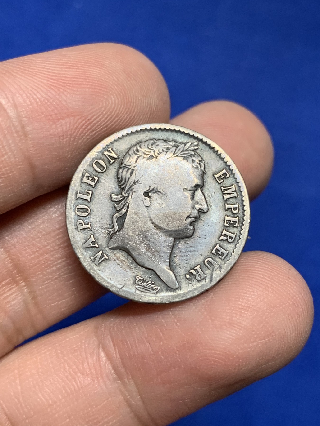 《竞宝斋》第208场-周日，周一 2场 (全场包邮) 1808年拿破仑一世1法郎银币 少见 斯特拉斯堡造币厂生产 自然流通