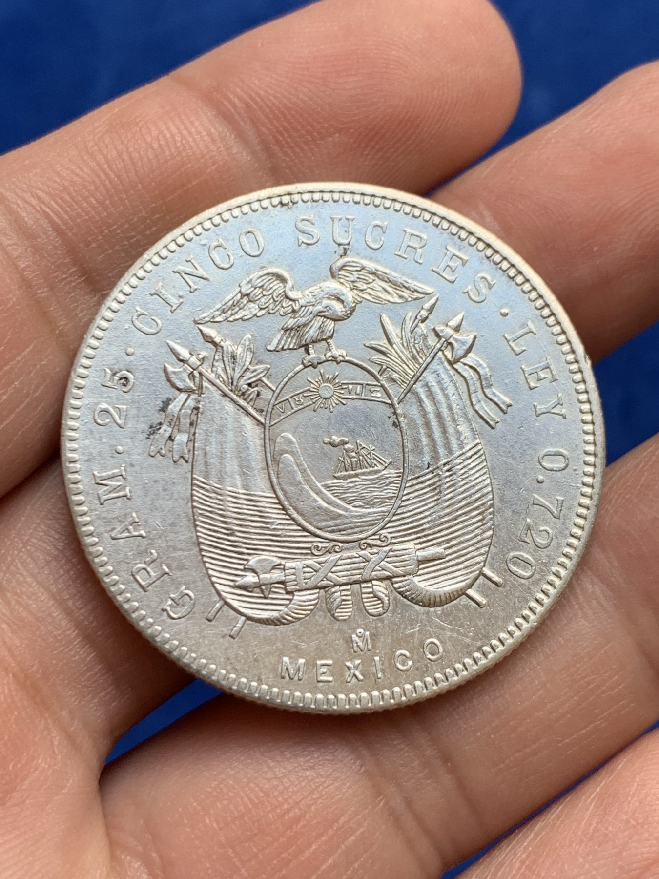 《竞宝斋》第208场-周日，周一 2场 (全场包邮) 厄瓜多尔1943年 苏克雷 大银币