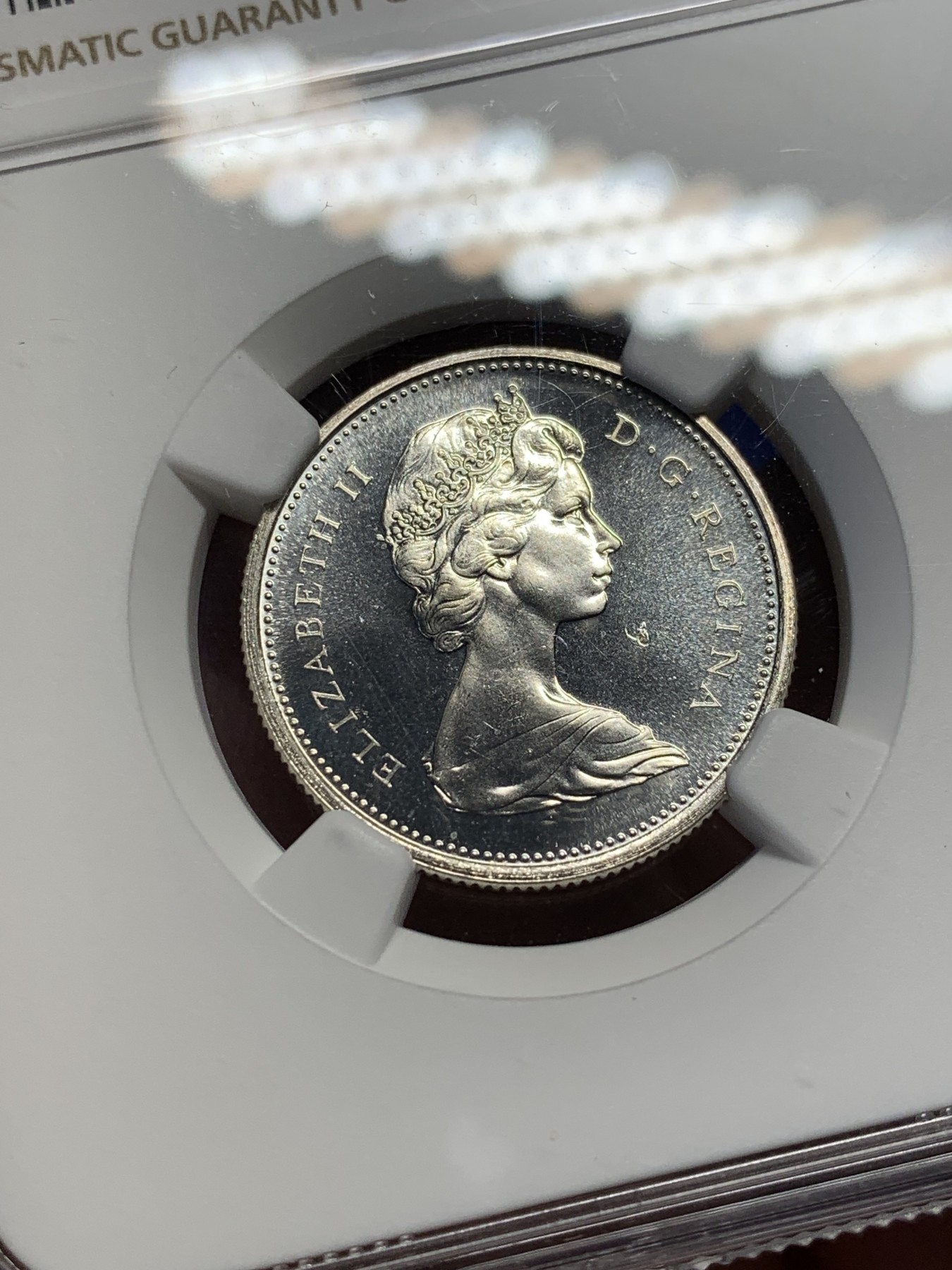 《竞宝斋》第208场-周日，周一 2场 (全场包邮) NGC PL66 加拿大1965年伊丽莎白流通25分银币